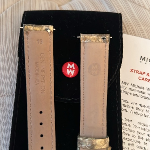 Michele watch band gold genuine python size 16mm - Picture 3 of 4